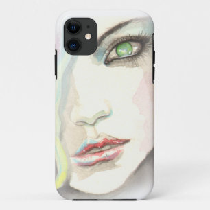 Étui pour iPhone 5 Green Eyed Girl Modern Fine Art