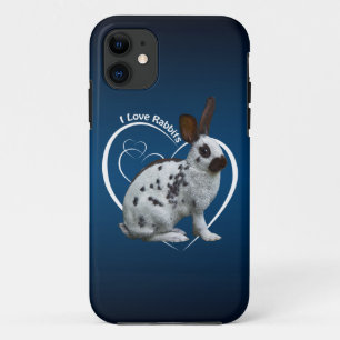 Étui pour iPhone 5 I Love Rabbits (Bleu/Noir)