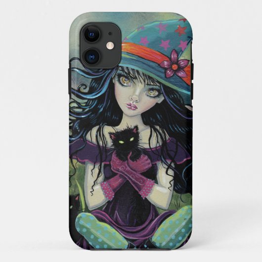 Étui pour iPhone 5 Kitten Witch Halloween Fantasy (Dos)