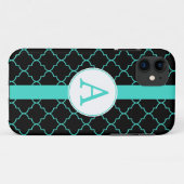 Étui pour iPhone 5 Monogramme Turquoise Dramatique (Dos (Horizontal))