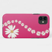 Étui pour iPhone 5 Rose avec Marguerites Blanches (Dos (Horizontal))