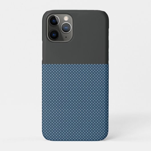 Étui pour iPhone 7 à points gris et bleus chic, Ba (Dos)
