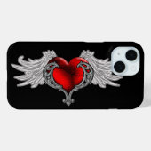 Étui pour iPhone 7 Goth Heart avec ailes d'ange (Verso (horizontal))