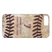 Étui pour iPhone 7 PLUS de baseball personnalisé V (Dos (Horizontal))