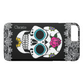 Étui pour iPhone 7 Plus Sugar Skull et dentelle bl (Dos (Horizontal))
