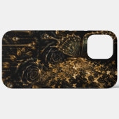 Étui pour iPhone à fleur de papillon en velours no (Verso (horizontal))