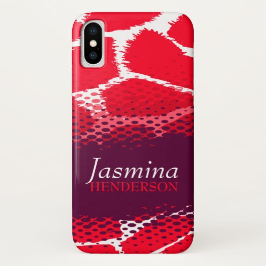 Étui pour iPhone à motif animal graphique violet r (Dos)