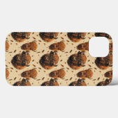 Étui pour iPhone à motif buffle et plume / boîtier (Verso (horizontal))