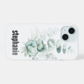 Étui pour iPhone à motif d'eucalyptus (Verso Horizontal)