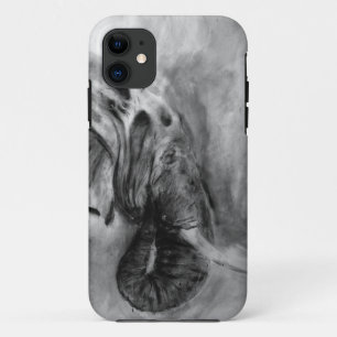 étui pour iphone à motif éléphant au fusain