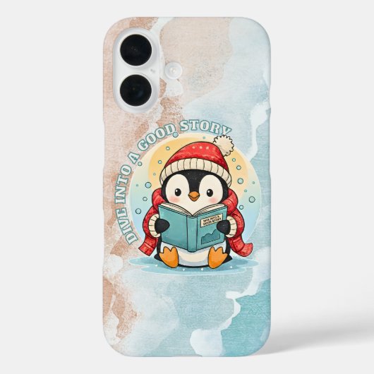 Étui pour iPhone au pingouin lisant avec fantaisie (Verso)