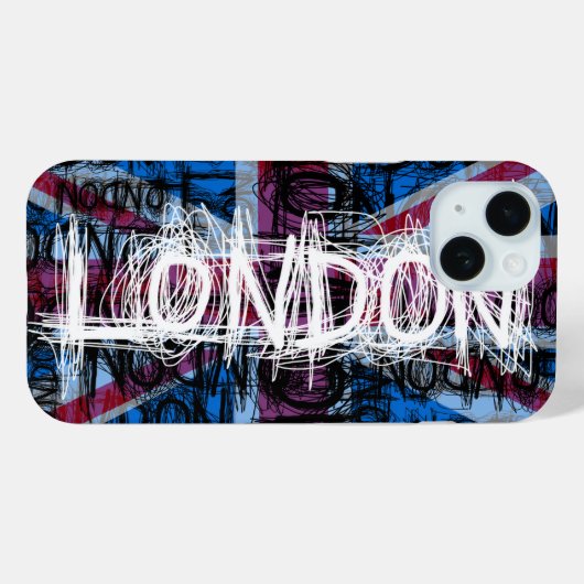Étui pour iPhone avec graffiti de Londres à gratte (Verso (horizontal))