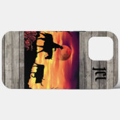 Étui pour iPhone Cowboy et bouvillon de race Longh (Verso (horizontal))