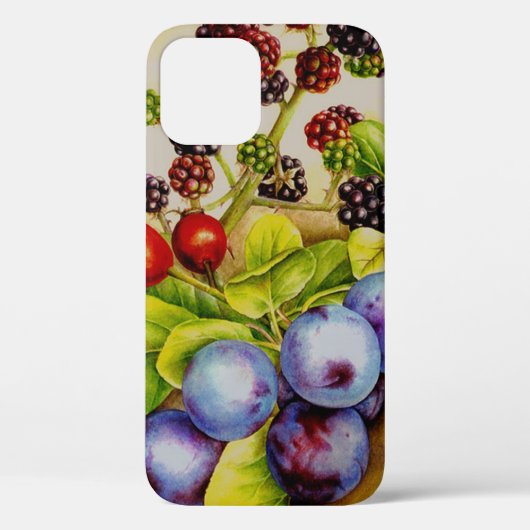 Étui pour iPhone d'art botanique de fin d'automne  (Verso)