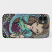 Étui pour iPhone de fée gothique mignonne et drago (Dos (Horizontal))