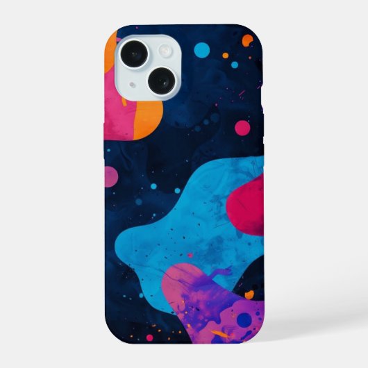 étui pour iphone _ Éclaboussure néon abstraite (Verso)