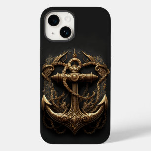 Étui pour iPhone Golden Nautical Anchor Case-Mate