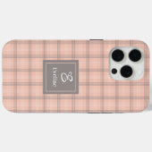 Étui pour iPhone gris corail tendance Cadeau monog (Verso (horizontal))