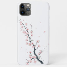 Étui pour iPhone / iPad à branche de fleurs de cer