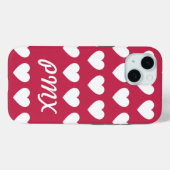 Étui pour iPhone / iPad à cœurs monogrammes (Verso (horizontal))