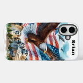 Étui pour iPhone / iPad avec aigle chauve et drape (Verso (horizontal))