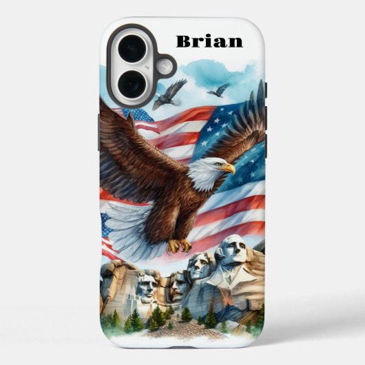 Étui pour iPhone / iPad avec aigle chauve et drape (Verso)