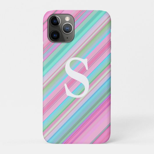 Étui pour iPhone / iPad avec monogramme et rayures (Dos)