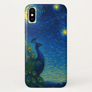 Étui pour iPhone / iPad Belle Nuit Étoilée au Paon