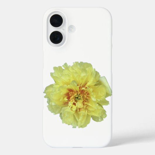 Étui pour iPhone / iPad blanc avec pivoine jaune d (Verso)