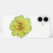 Étui pour iPhone / iPad blanc avec pivoine jaune d (Verso (horizontal))