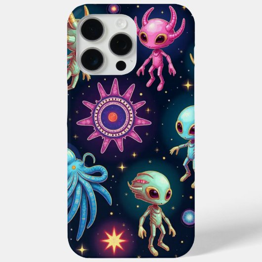 Étui pour iPhone/iPad Créatures Aliennes Néon  (Verso)