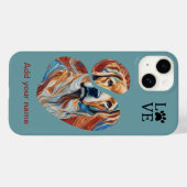 Étui pour iPhone / iPad d'art canin unique (Verso (horizontal))