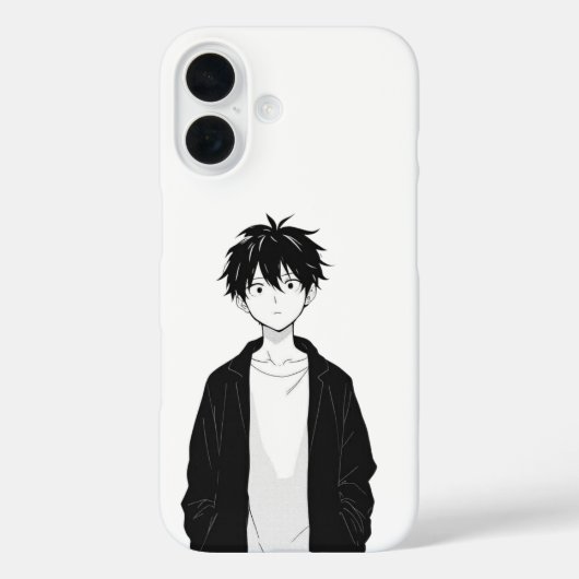 Étui pour iPhone / iPad de garçon d'anime minimali (Verso)