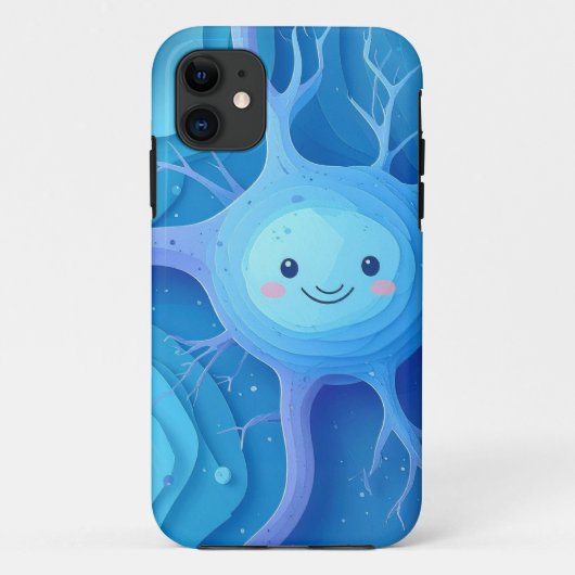Étui pour iPhone / iPad de neurone souriant mignon (Dos)