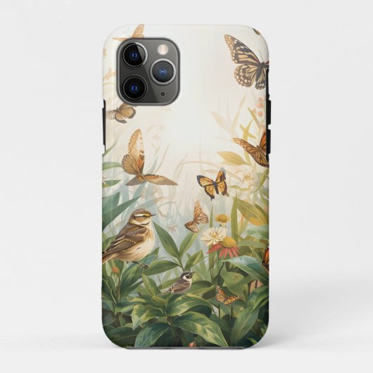 Étui pour iPhone / iPad Eco Nature – Oiseaux aquar (Dos)