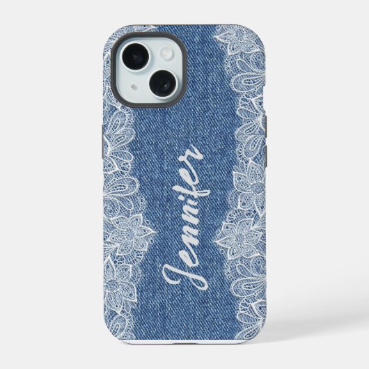 Étui pour iPhone / iPad en denim de jean bleu (Verso)