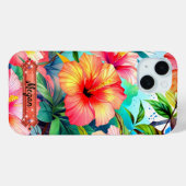 Étui pour iPhone / iPad Fleurs tropicales Verts vi (Verso (horizontal))
