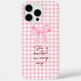 Étui pour iPhone / iPad rose et blanc avec nœud ro