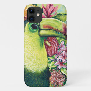 Étui pour IPhone / IPad Toucan Floral Tropical Col