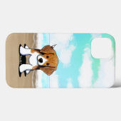 Étui pour iPhone KiniArt Beach Beagle (Verso (horizontal))