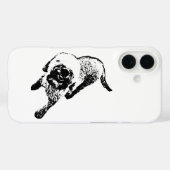 Étui pour iPhone Lagotto – Silhouette encre de chi (Verso (horizontal))