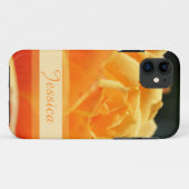 Étui pour iPhone personnalisé avec rose jaune. (Dos (Horizontal))
