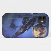Étui pour iPhone Raven et Moon Fantasy (Dos (Horizontal))