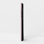 Étui pour iPhone Rose & Or Blanc Rayure Noire (Dos/Gauche)