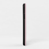 Étui pour iPhone Rose & Or Blanc Rayure Noire (Dos/Droite)