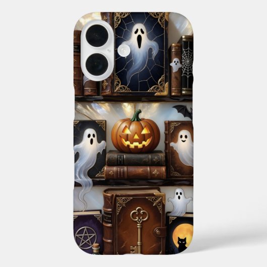 Étui pour iPhone Spooky Cozy Étagère de livres Cit (Verso)
