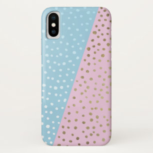 Étui pour iPhone X à motif de points en bronze bla