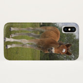 Étui pour iPhone X Poulain (Dos (Horizontal))