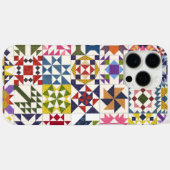 Étui pour téléphone à petits blocs de patchwork - (Verso (horizontal))