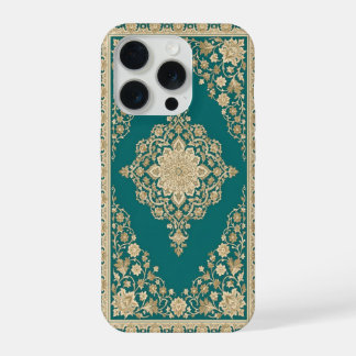 Étui pour téléphone à tapis persan turquoise avec